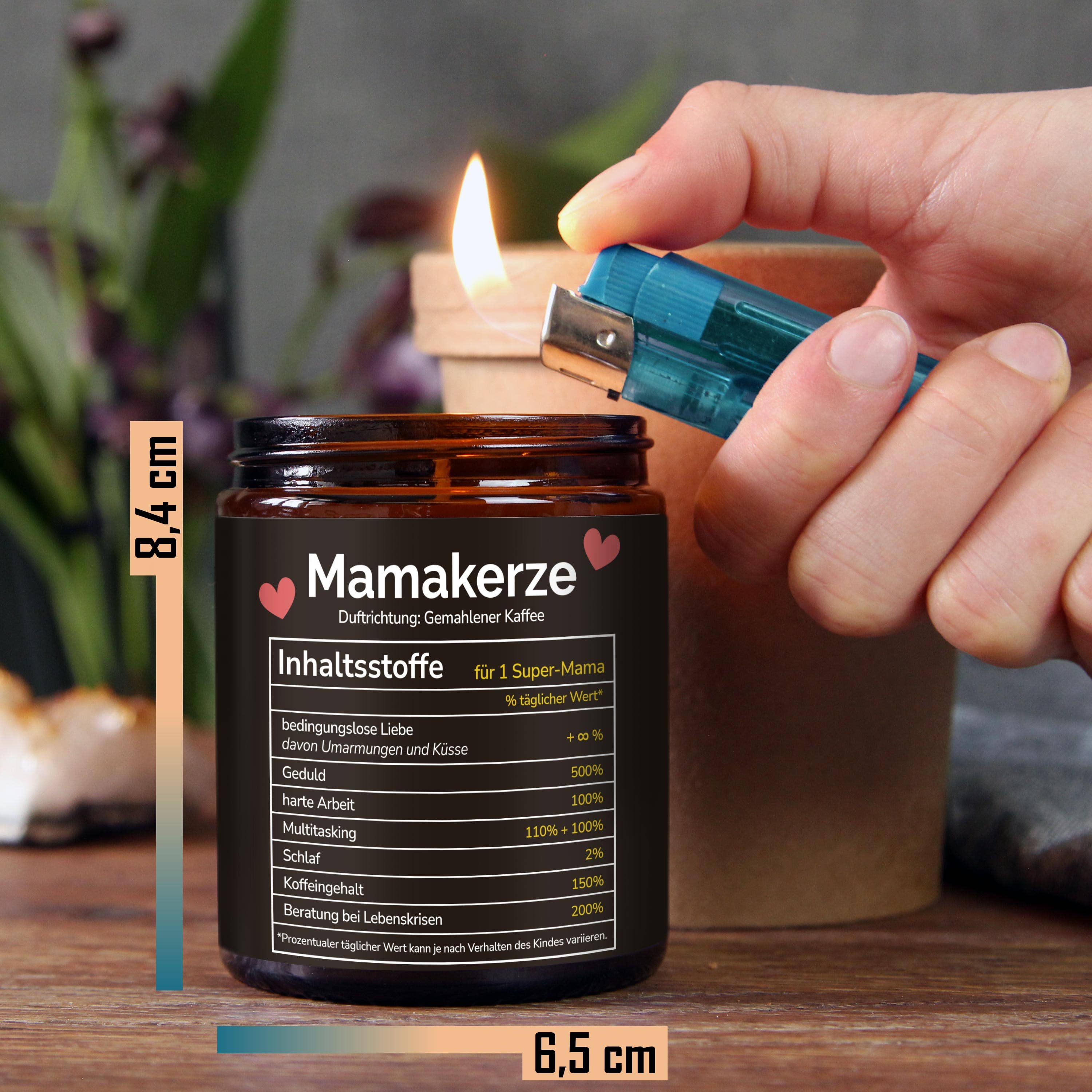 mysoy‎® Duftkerzen-Manufaktur - Venta al por mayor Velas en tarros - Vela Mama con aroma a café, hecha a mano de cera de soja, en caja de regalo2