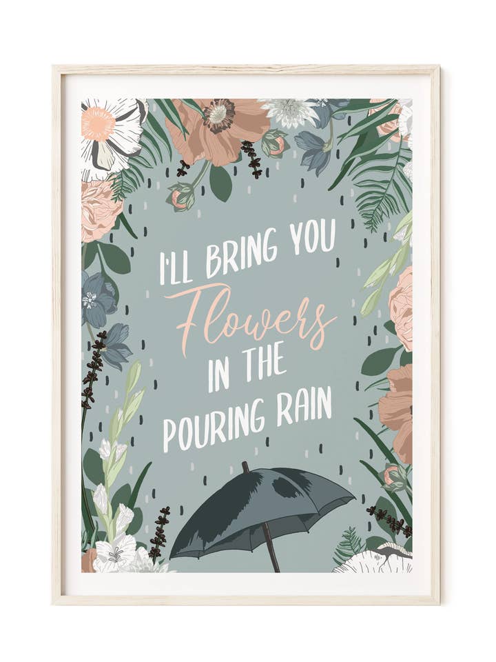 I'll Bring You Flowers A4/A3 90's Garage blomsterkunsttryk for engroshandel hos Wildwood Paper