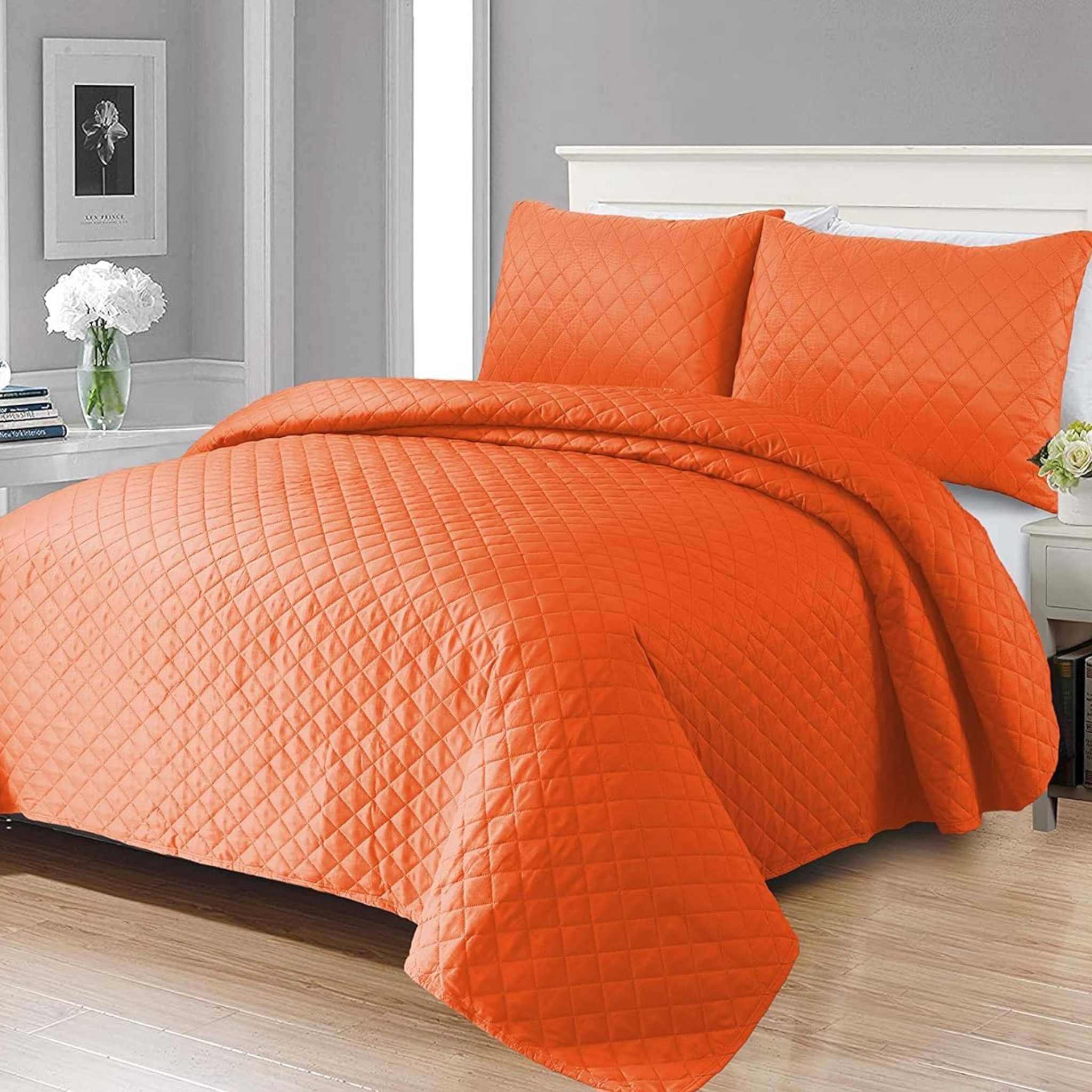 Beach Stone – wholesale Bedding set – Quilted Diamond floral pattern 3pcs comforter Set Quilted Luxury Bed Throws8