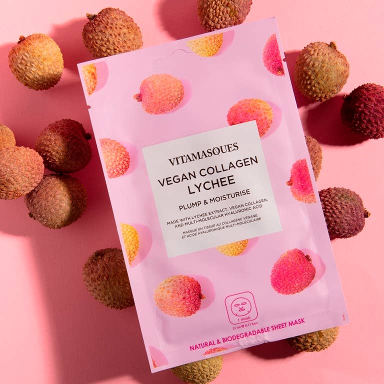 Vitamasques US - Wholesale Skincare Face Mask - Vegan Collagen Lychee Face Sheet Mask6