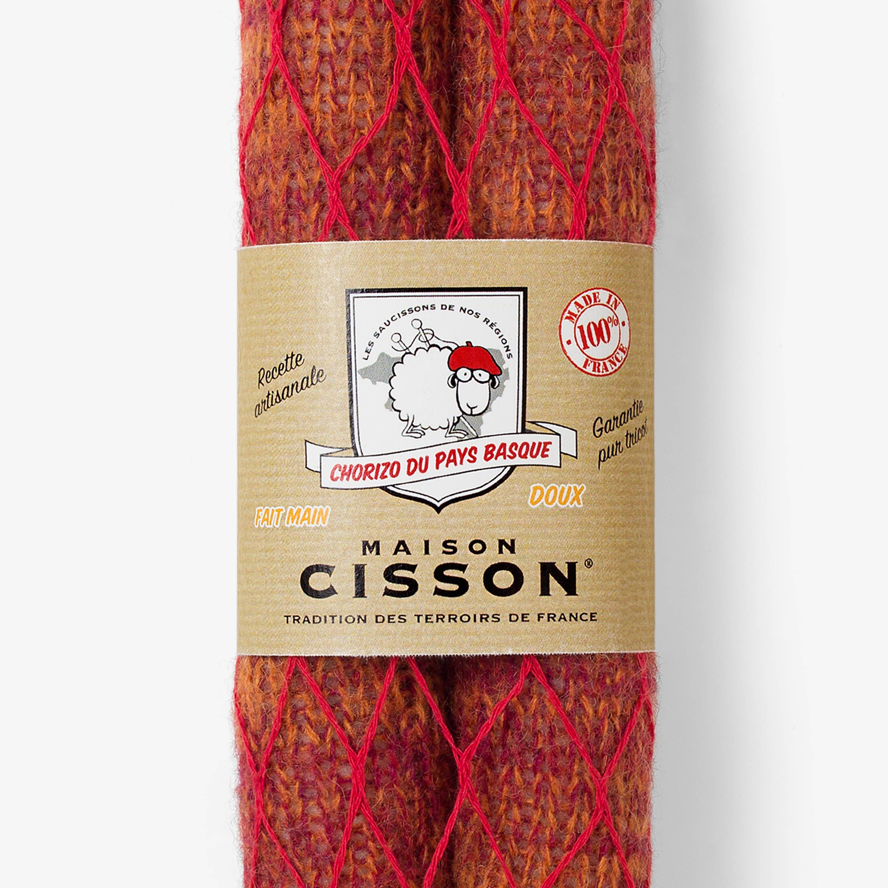 MAISON CISSON pour FAIRE PART AND CO - Venta al por mayor Artículo decorativo de mesa - «Chorizo dulce del País Vasco» tejido1