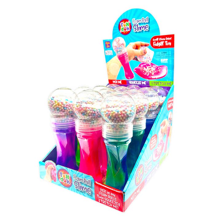 Fun Doh Foam Ball Slime - 12 Pieces Per Display for wholesale by Kipp Brothers