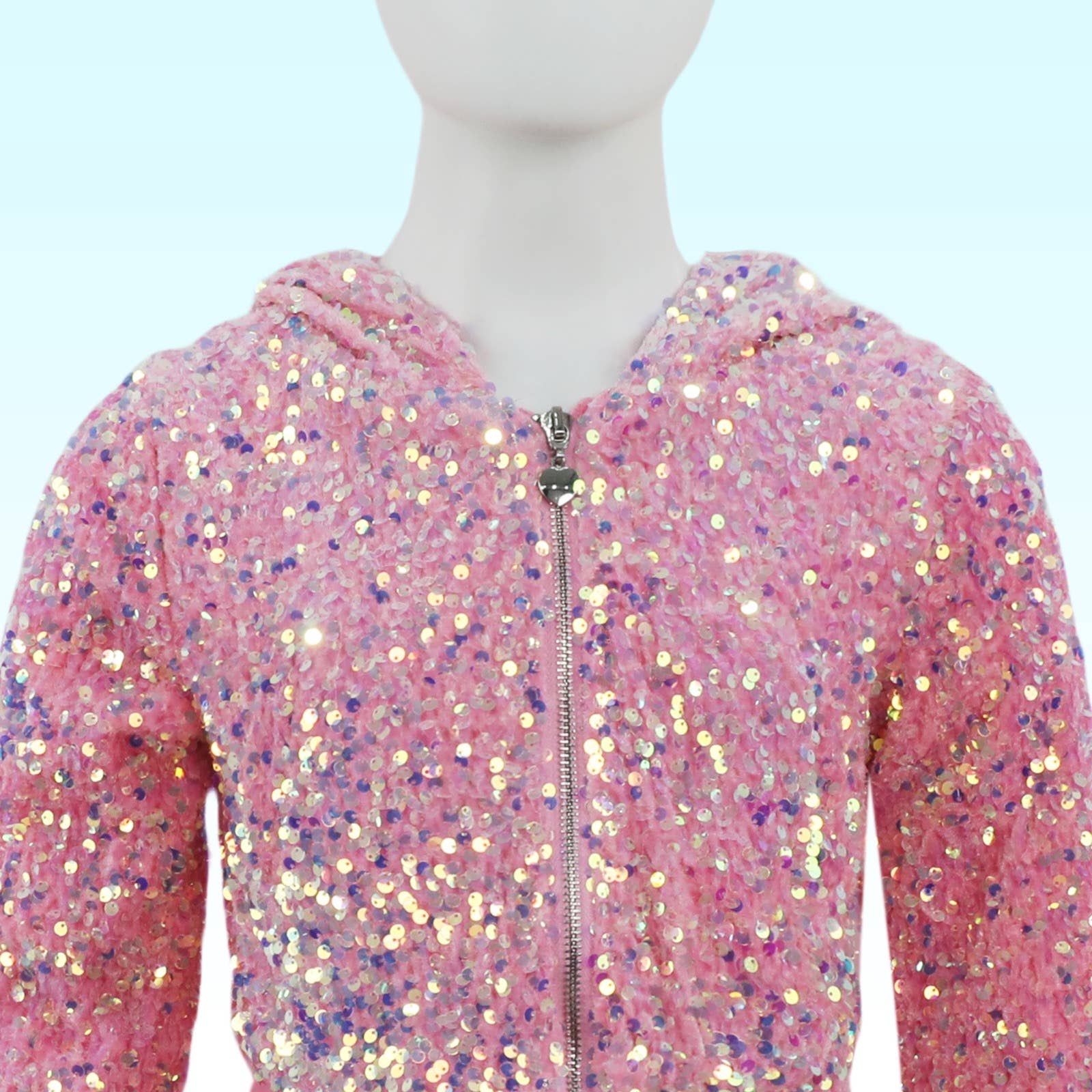 Ellie and Mila - Venta al por mayor Conjunto de camiseta y pantalón - Niños - Conjunto de dos piezas rosa con lentejuelas5