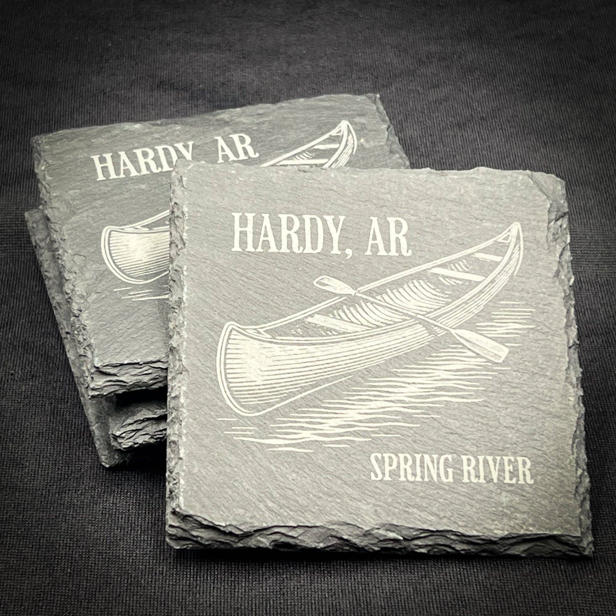 Adirondack Etching LLC - Wholesale Coasters - Canoe Personalized - Slate Coaster1