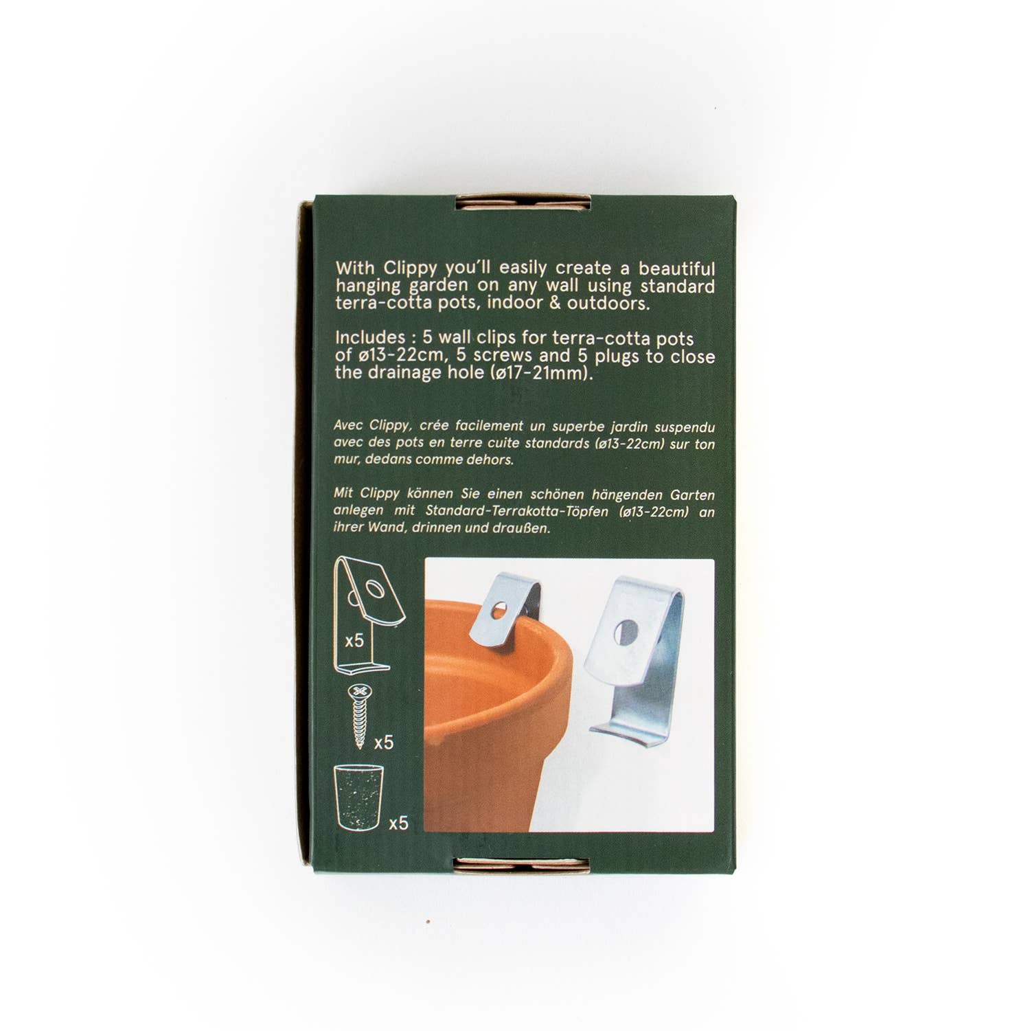 Botanopia USA - gifts , decor and cards for plant lovers - Wholesale Wall Planter - Clippy - Wall mounting kit for 5 plant pots17