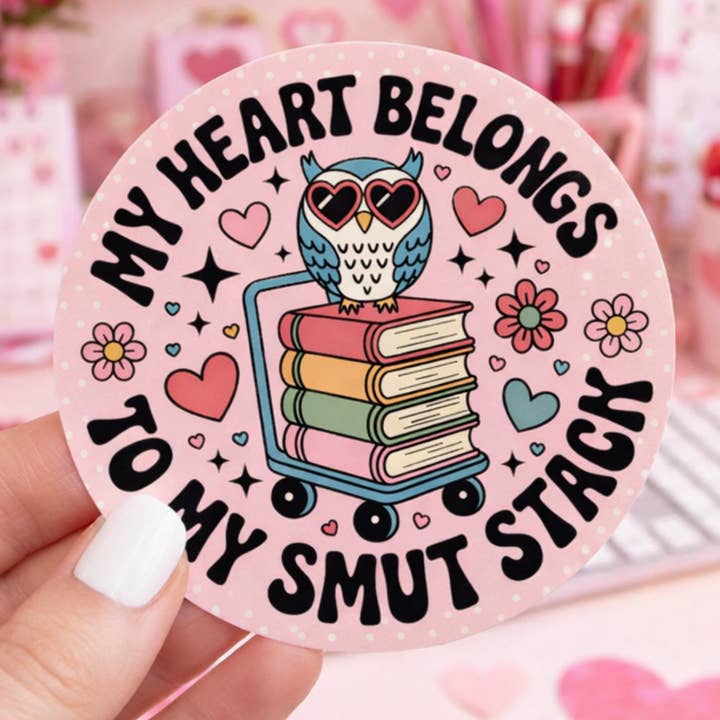 My Heart Belongs to My Smut Stack Die Cut Sticker for wholesale by Auburn Row Design