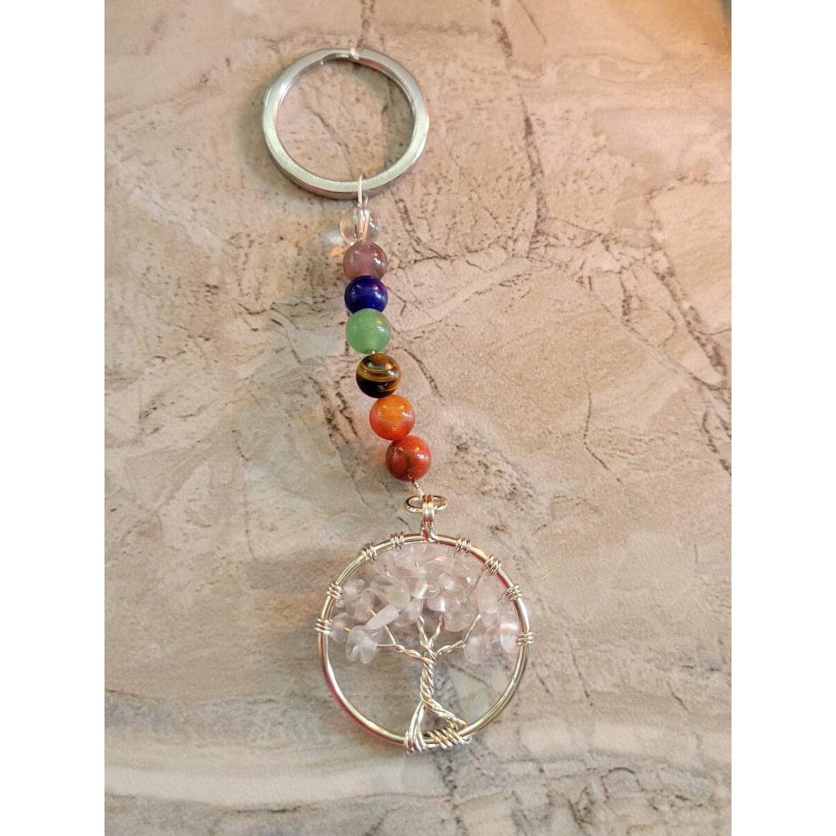My Magic Place Shop - Wholesale Keychain - Women's - Gemstone and Natural Quartz Crystal Chakra Keychain1