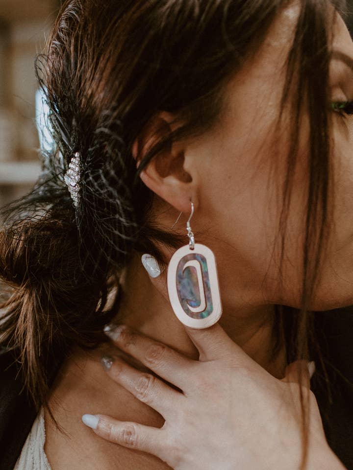 Abalone Ovoid with Northwest Coastal Formline Design for wholesale by Copper Canoe Woman