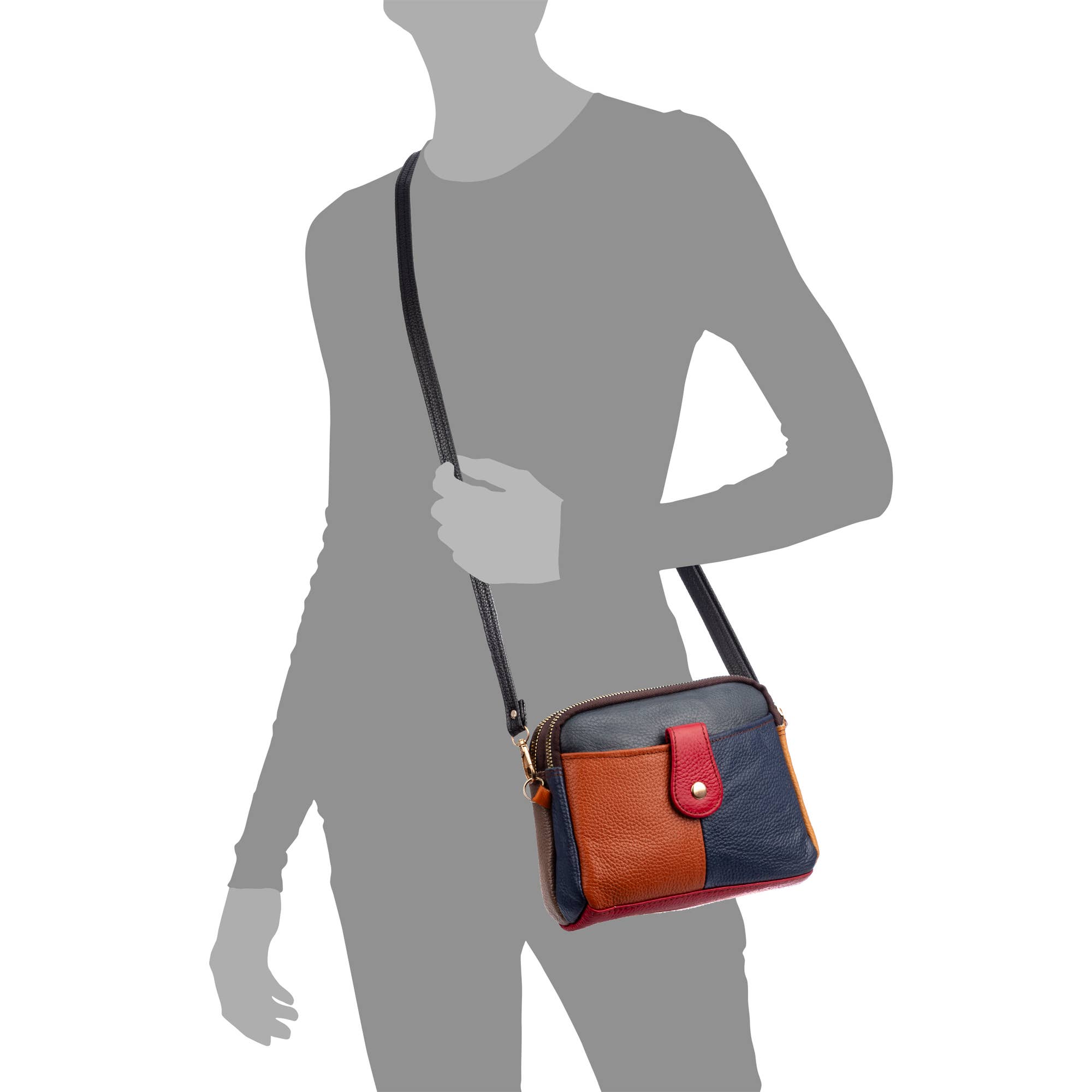 multicolore Attigliano borsa a tracolla in vera pelle Dollaro. in vendita all'ingrosso su Faire3