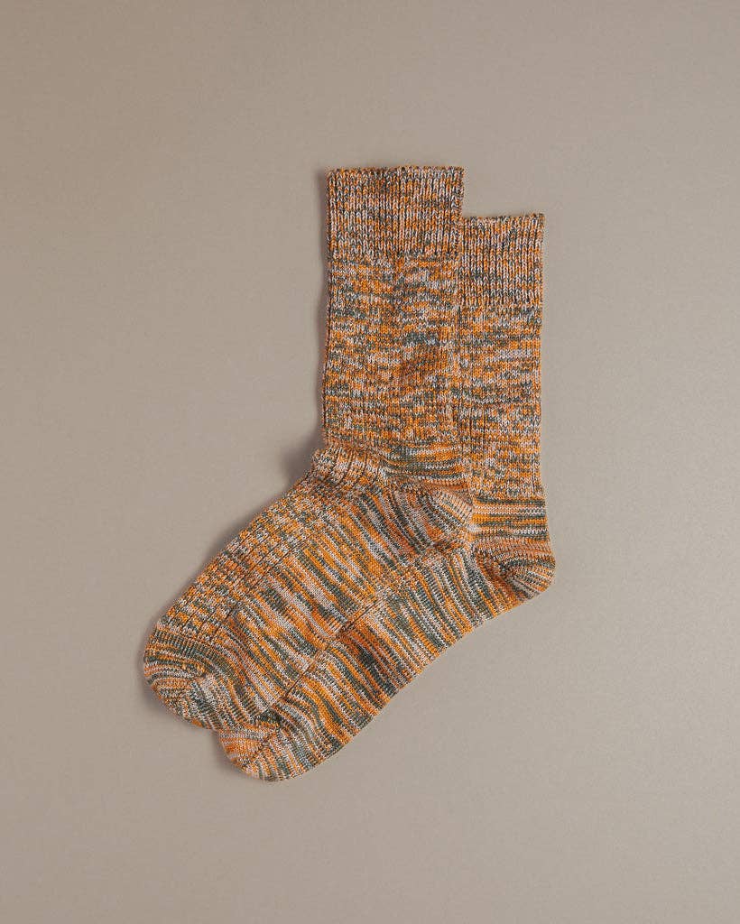 ROVE Knitwear - Wholesale Socks - Women's - Chunky Wool Boot Socks | Marbled Orange0