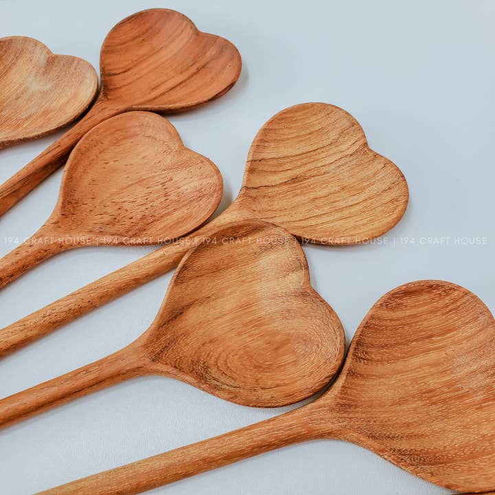 194 Craft House - Wholesale Kitchen Spoon - Love You Mama - Wooden Heart Spoon - Valentine Gifts7