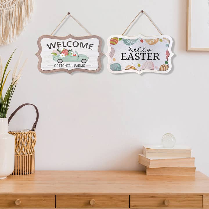 Multi Appendiabiti da parete in legno Welcome Truck/Hello Easter Asstd in vendita all'ingrosso su Faire