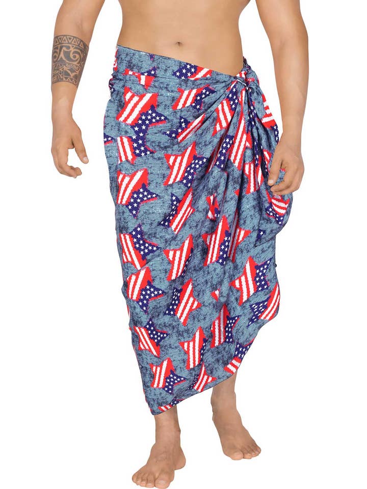 US Stars Beach Wrap för män för wholesale av Happy Bay / La Leela