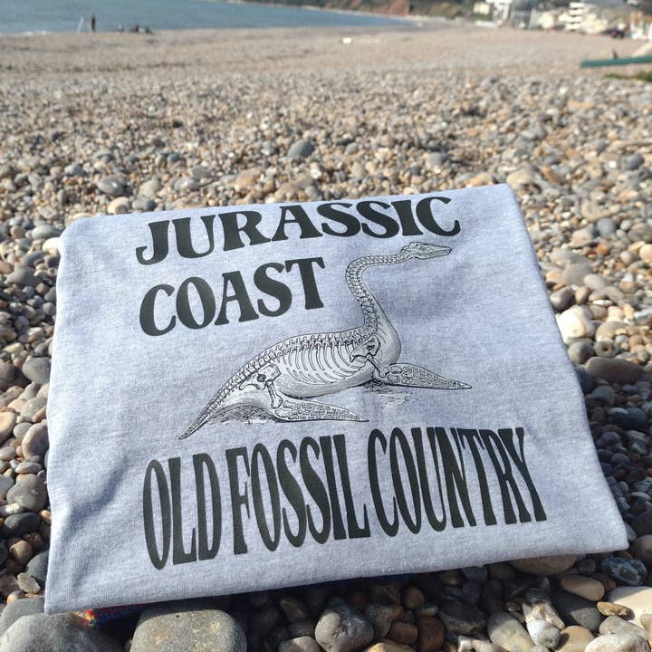 Jurassic Coast Plesiosaur Fossil T Shirt - Made in Devon for wholesale by Devon Fox