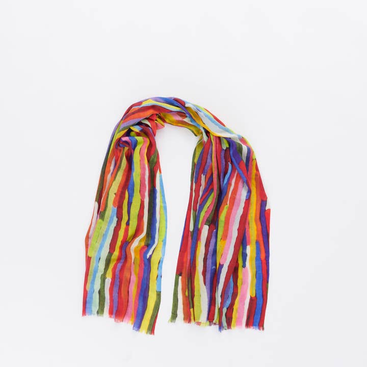 OTRACOSA – wholesale Halsduk - Dam – Halsduk Ull/Silke - Otra Cosa - Färgstreck - 4565