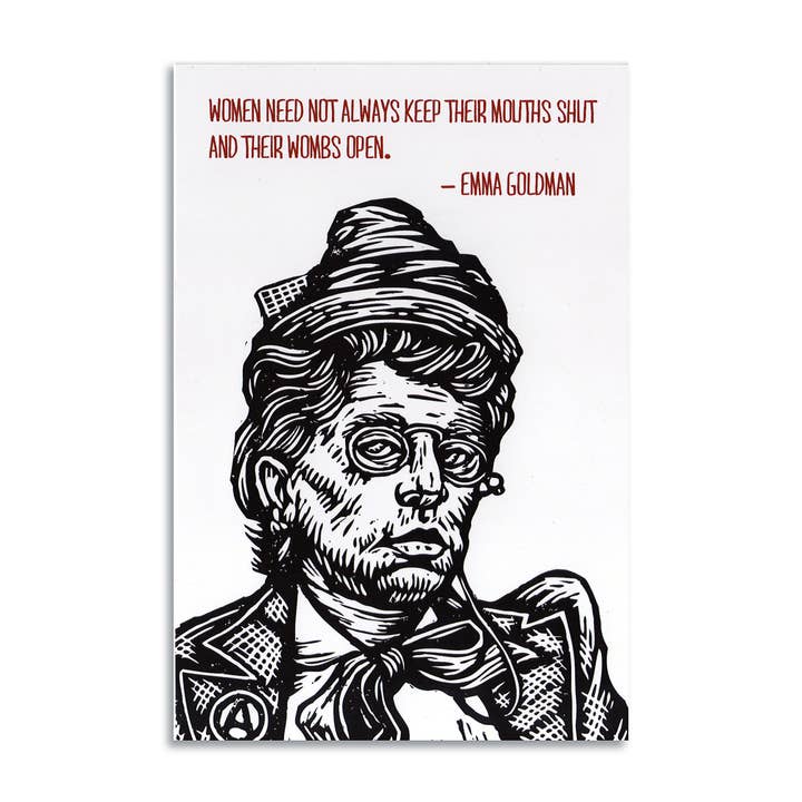 Emma Goldman Postcard for wholesale by Horse & Hare