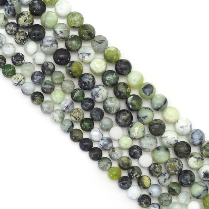BestBeads&Beyond - Wholesale Beads - Genuine Green Opal Round Smooth Beads, Sku#U1732