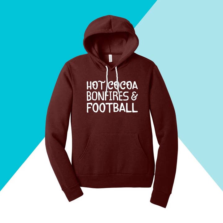 Hot Kakao Bål & Fodbold Unisex Hættetrøje Sweatshirt for engroshandel hos North Owl Apparel