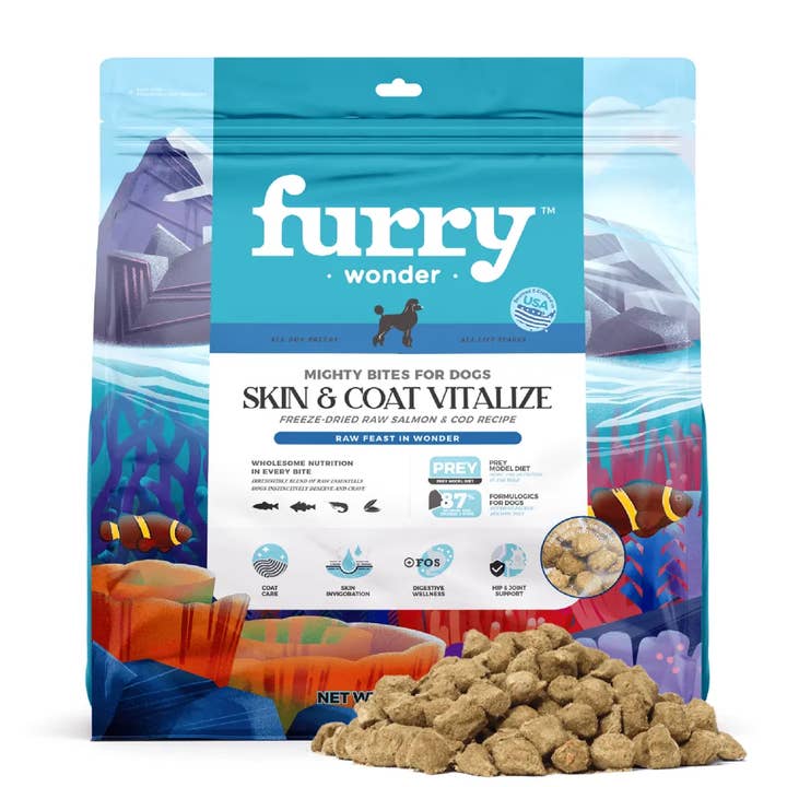 Skin & Coat Vitalize Freeze-Dried Raw Salmon & Cod Recipe for wholesale by FURRY WONDER