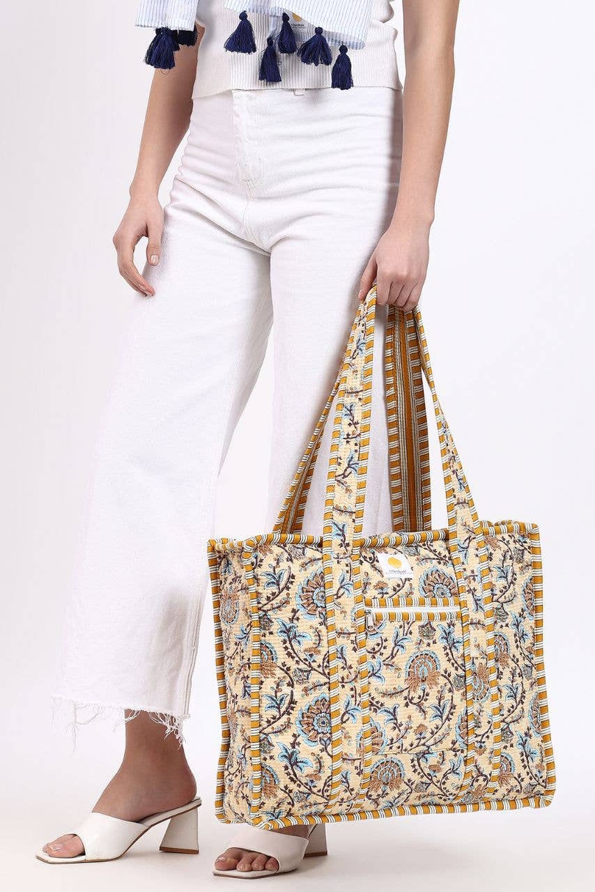 Hi Handmade - Venta al por mayor Bolsa de asa- Mujer - Bolsa de algodón con cremallera – beige7