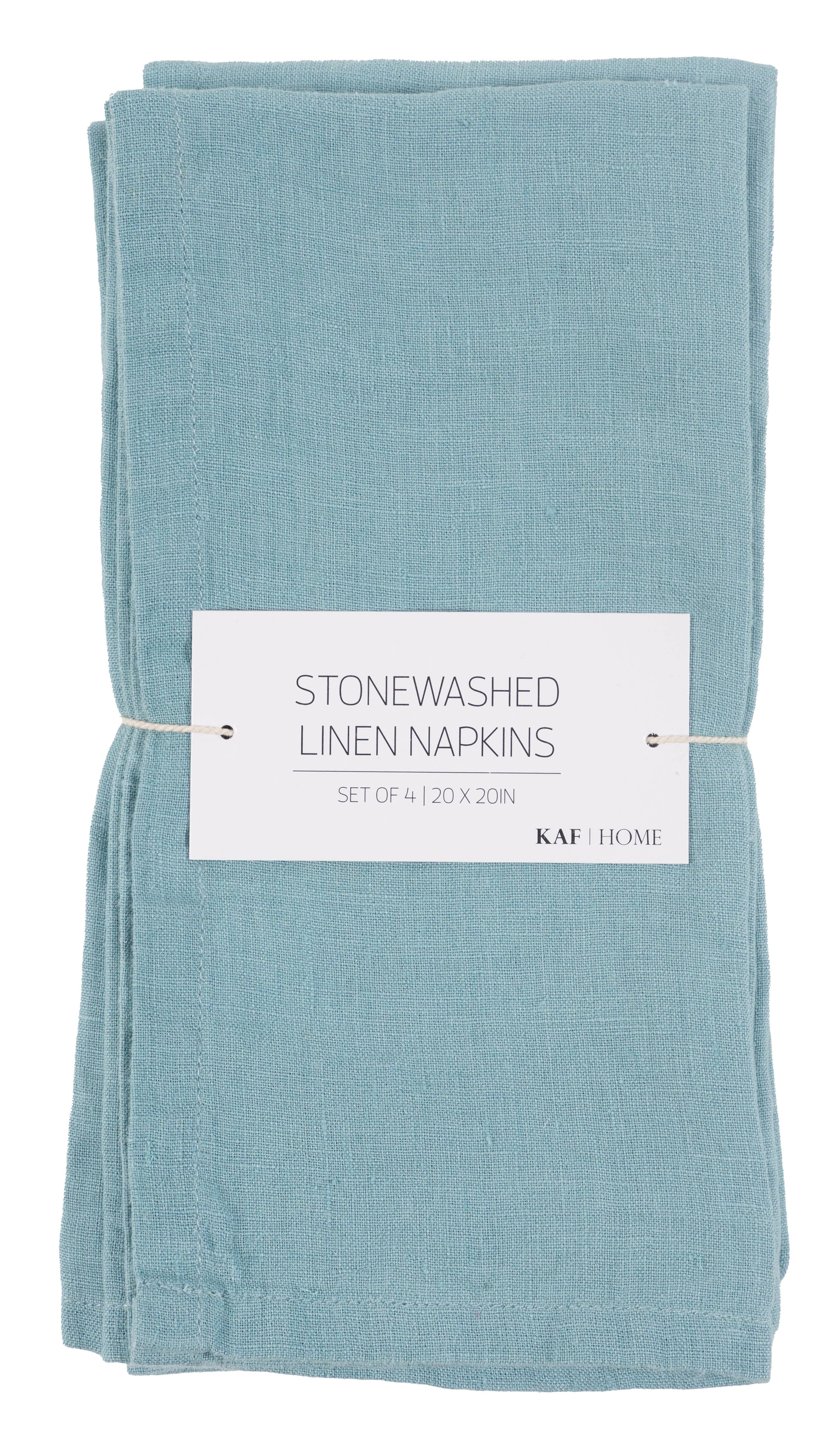 KAF Home - Wholesale Dinner & Cloth Napkin - Verona 100% Stone Washed Linen Napkins-Set Of 4, 20" x 20"5
