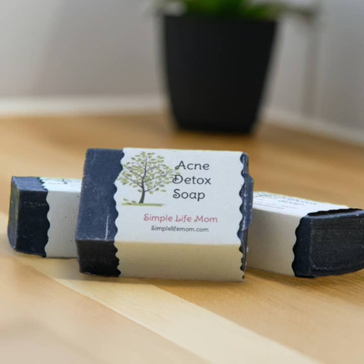 Simple Life Mom - Wholesale Bar Soap - CHARCOAL TEA TREE SOAP -acne charcoal soap, black soap, deep cleanse, clear skin soap2