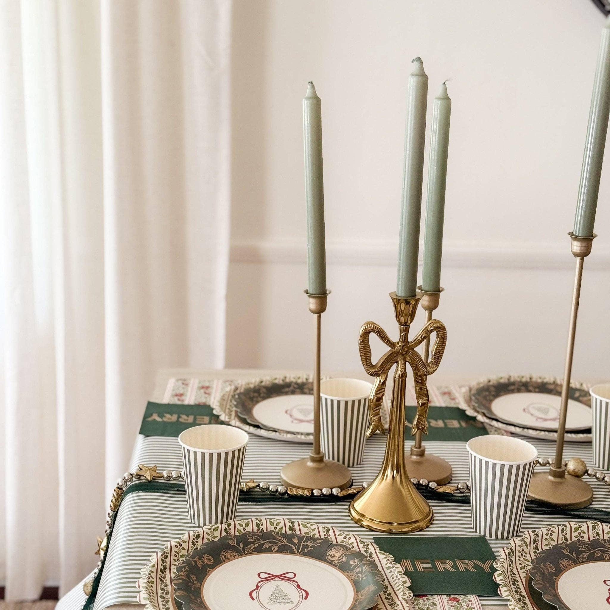 Josi James - Wholesale Disposable Cup - Green & White Candy Stripe Paper Cups (12pcs)1