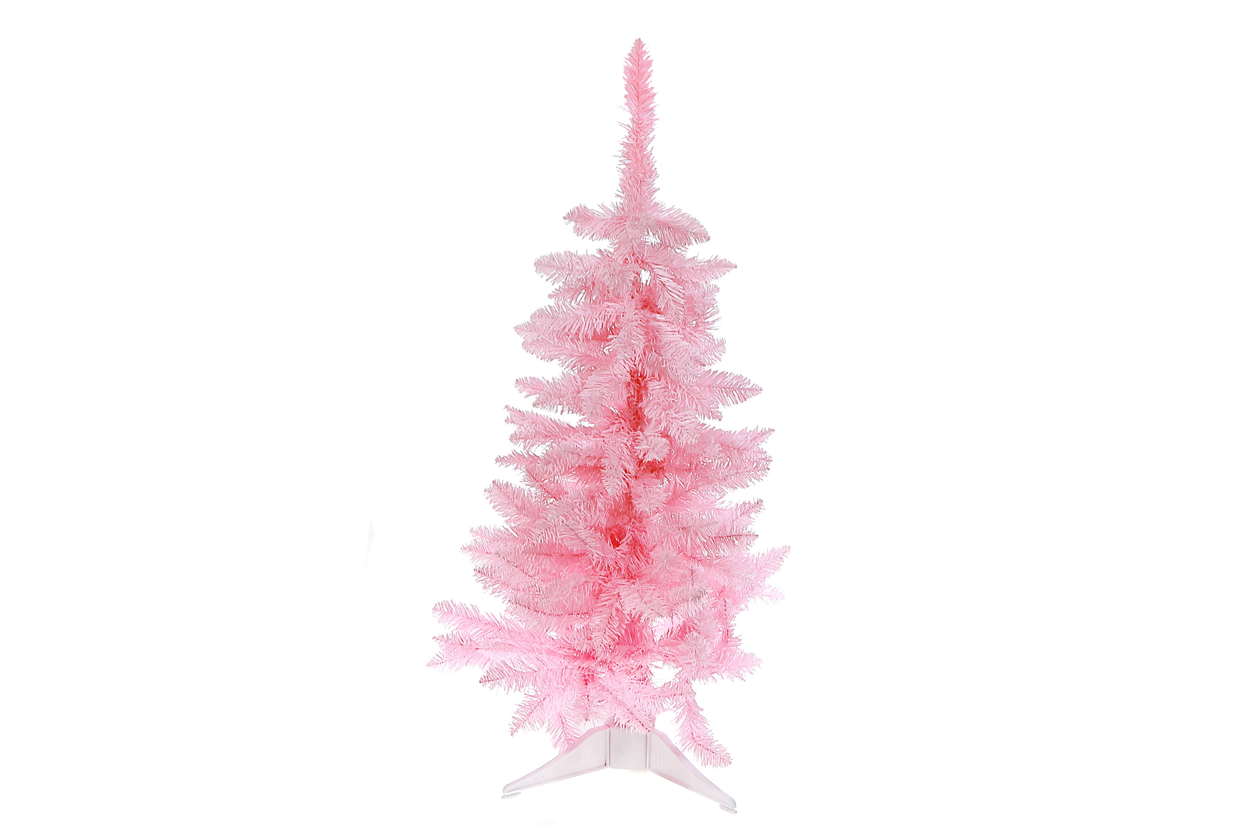 IH Casa Decor - Wholesale Artificial Christmas Tree - 3' SPRUCE PINK XMAS TREE PVC 120 NORMAL TIPS W/PLASTIC STAND