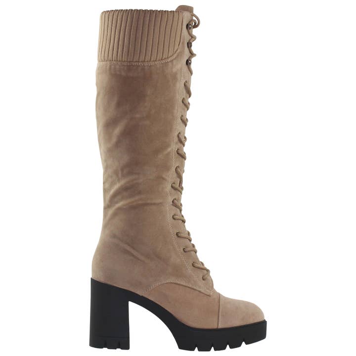 SOBEYO - Wholesale Combat/Military Boots - Women's - Women's Chunky Platform Combat Boots Knit Cuff
