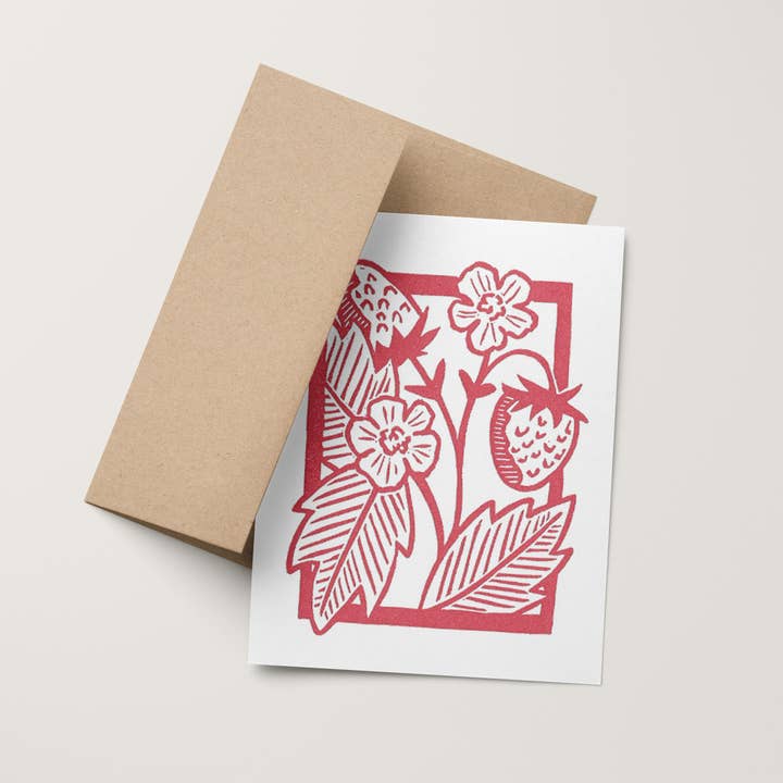 Coxswain Press - Wholesale Everyday Greeting Card - Strawberry Vine Card