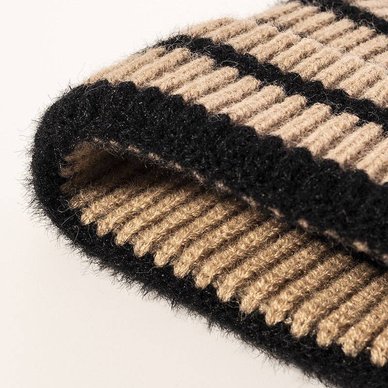 Dipped Shop - Wholesale Beanie - Women's - Winter Striped Beanie Cuff Warm Knitted Hat DP25G7328