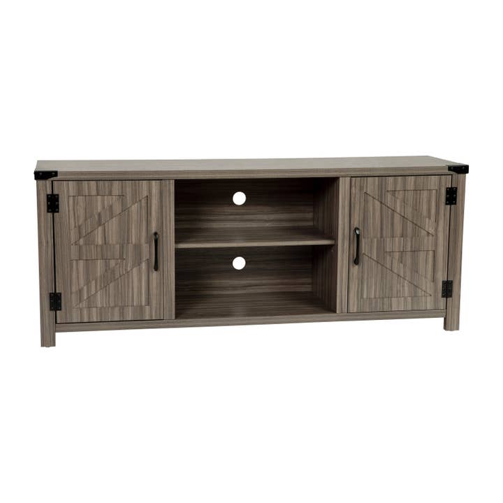 Gray Oak 59" Barn Door TV Stand Fits up to 65" TV for wholesale on Faire1
