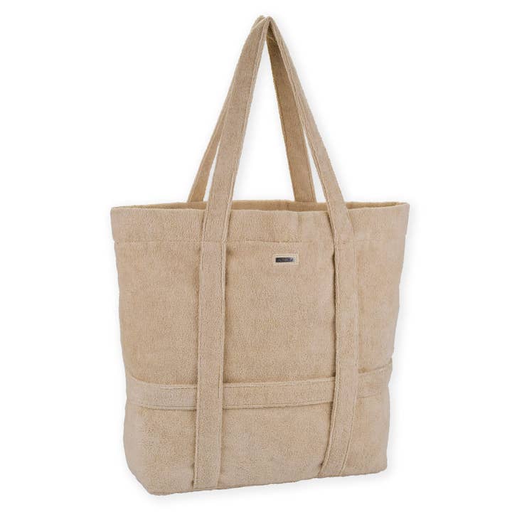 Sac de transport pour chapeau en tissu poly/terry couleur beige. pour la vente par Headwear & Handbag Collections by Sun 'N' Sand