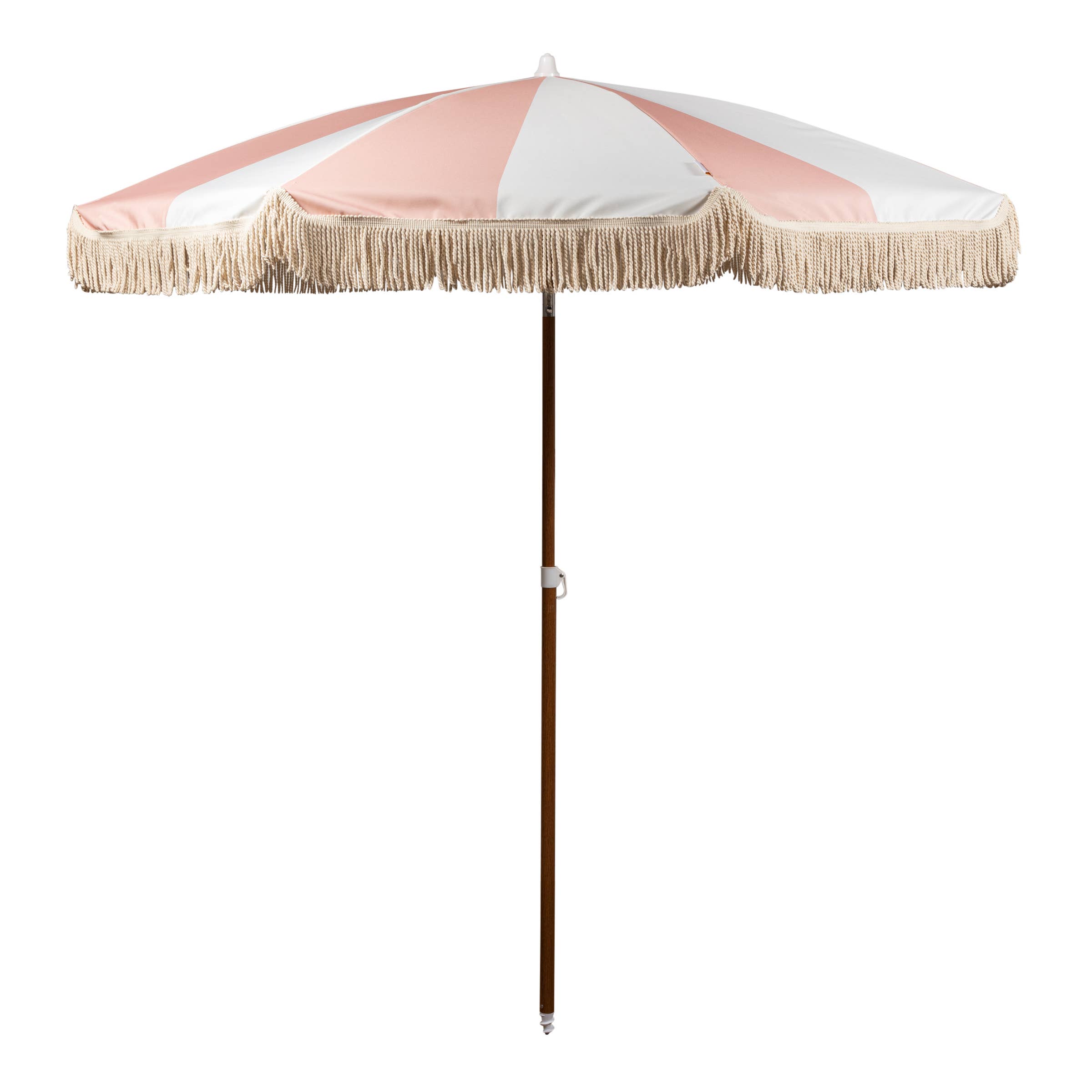 Beach State Summerland Beach Umbrella - Pink Salt Stripe for wholesale on Faire1