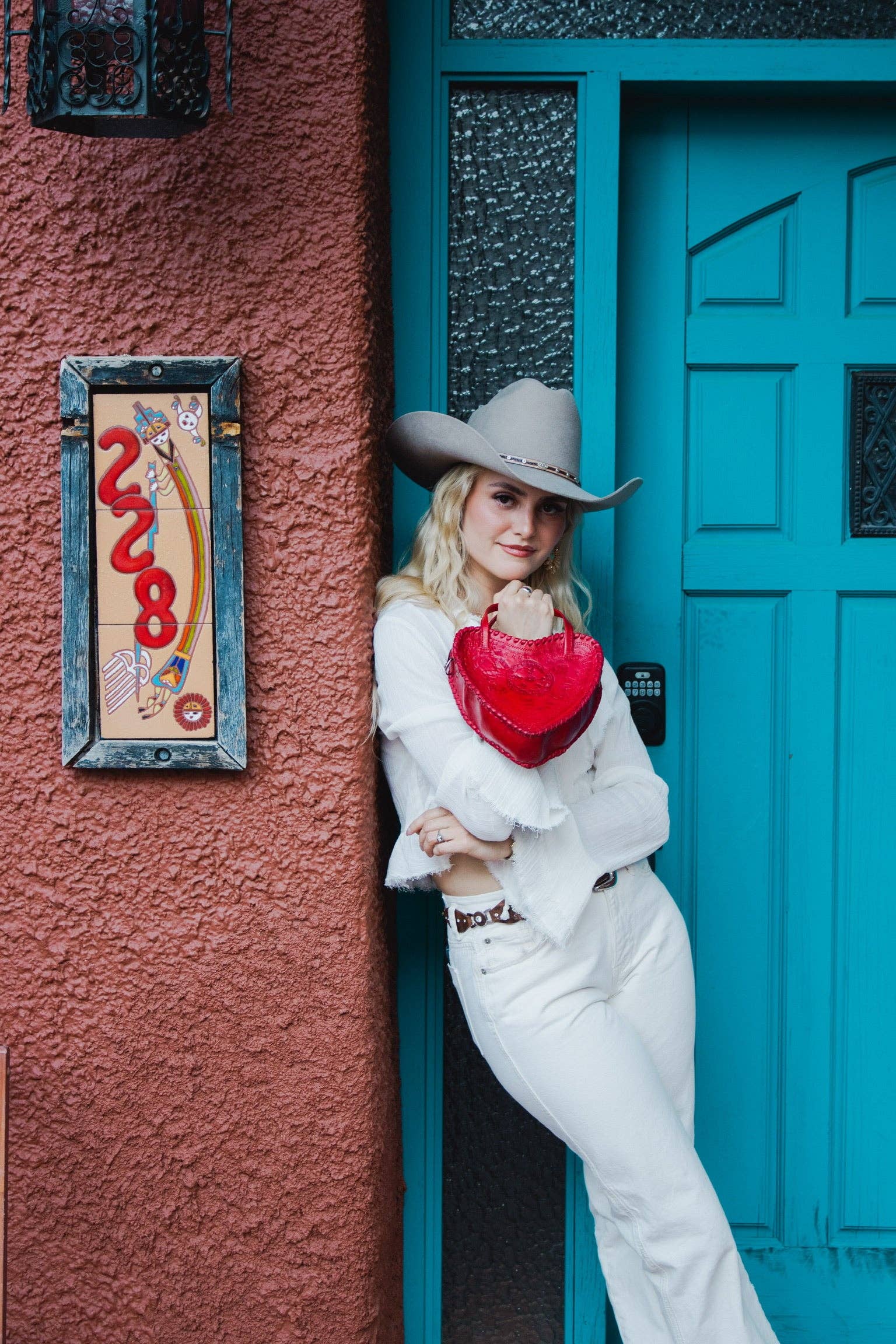 Adela Artisan Made LLC - Wholesale Crossbody Bag - Women's - Red Heart Leather Purse7