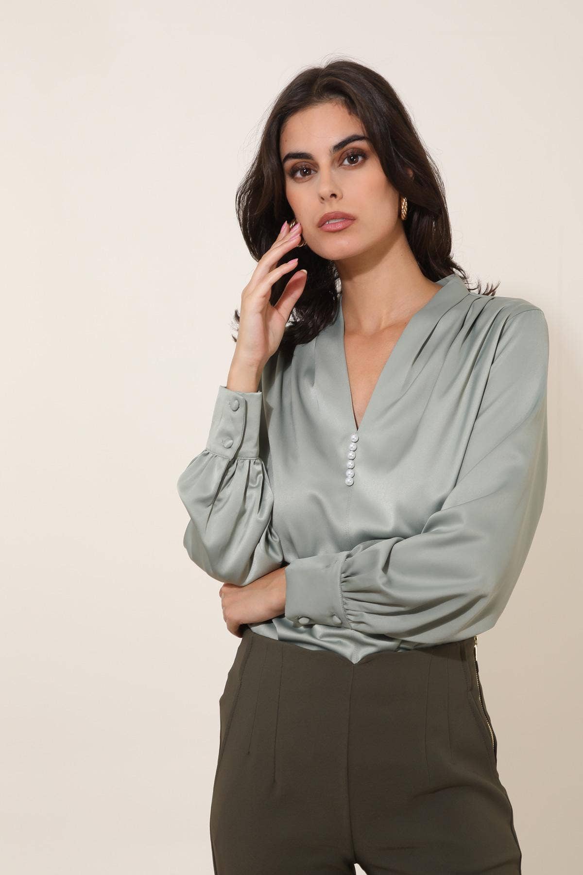 LULUMARY - Vendita all'ingrosso Camicetta - Donna - Blusa satinata H67227