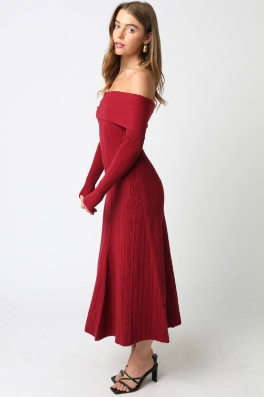 Olivaceous - Wholesale Dress - Women's - Anya Off Knit Dress2