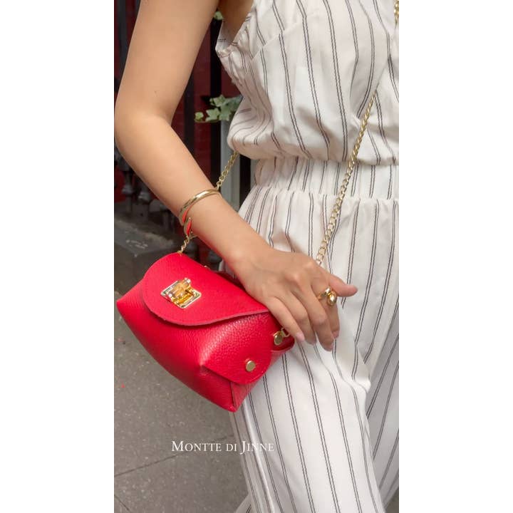 MONTTE DI JINNE - Wholesale Crossbody Bag - Women's - Chic Mini Top-Handle – Italian Handmade Leather Crossbody8