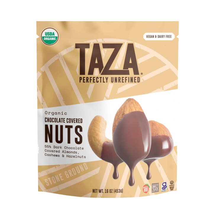 Chocolate Covered Mixed Nuts 1 lb. for wholesale by Taza Chocolate