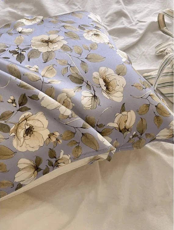 Lian Collection - Wholesale Bedding Pillowcase/Sham - Camellia Japonica Mulberry Silk Pillowcase - Luxurious Floral Silk Bedding for Enhanced Beauty Sleep3