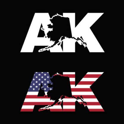 Alaska State Letters Decal Bilvindue Laptopkort Vinylklistermærke USA flag Amer for engroshandel hos X Graphics Signs & Printing