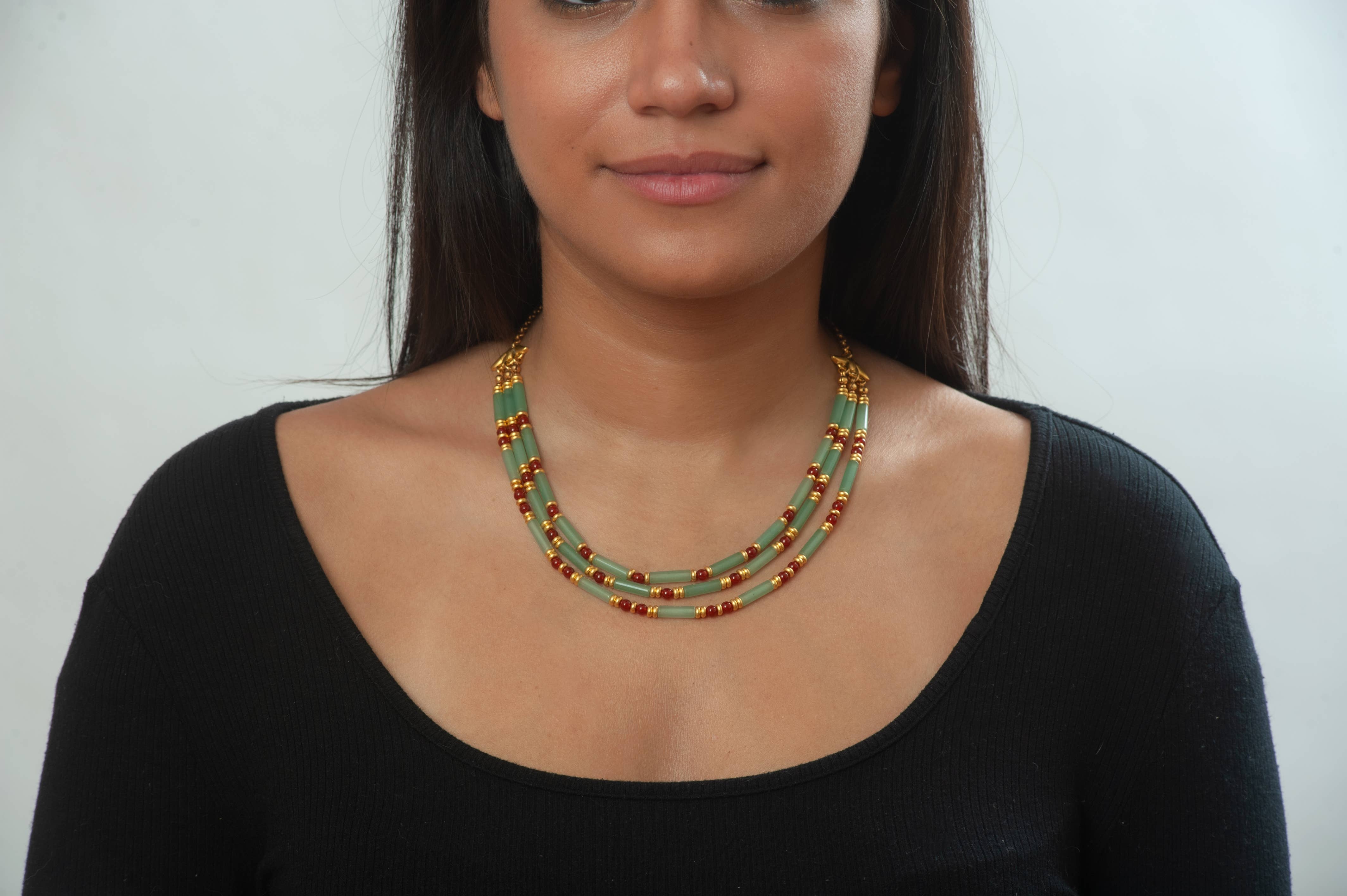 Discoveries, Inc. – Großhandel Halsband/Collier – Cleopatra Aventurin-Halsband, 18" - Ägyptisch inspiriert3