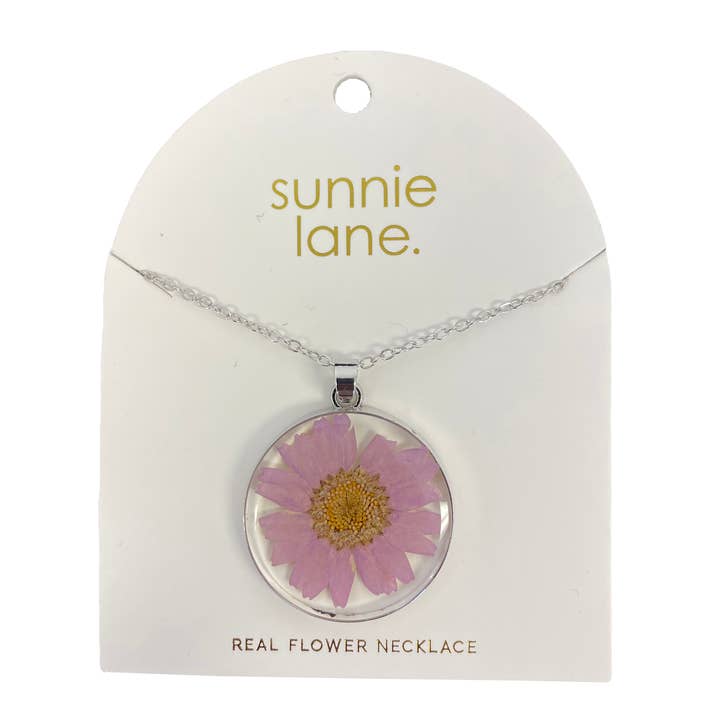 Sunnie Lane - Wholesale Pendant/Charm Necklace - Pressed Flower Necklace - Made With Real Flowers