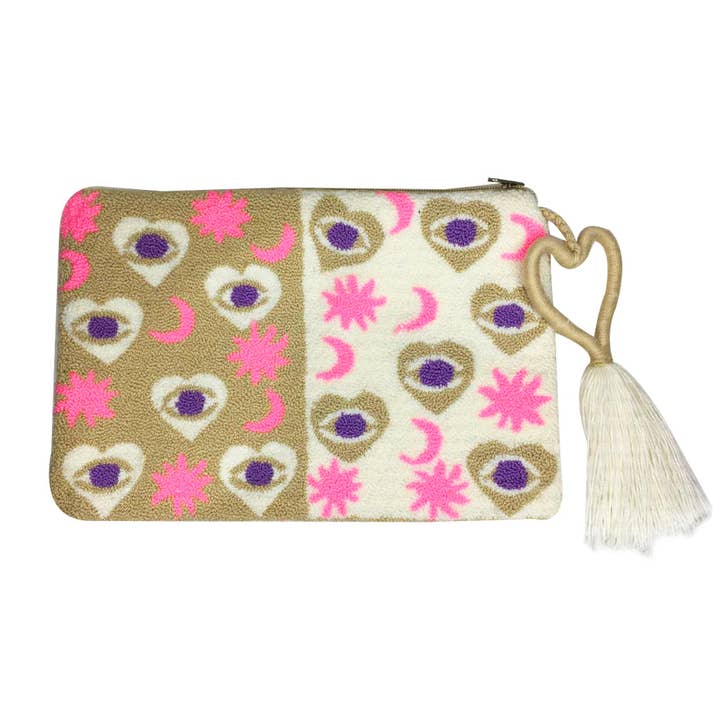 Cartera de Corazones Beige y Blanca para venta al por mayor de LE POM POM