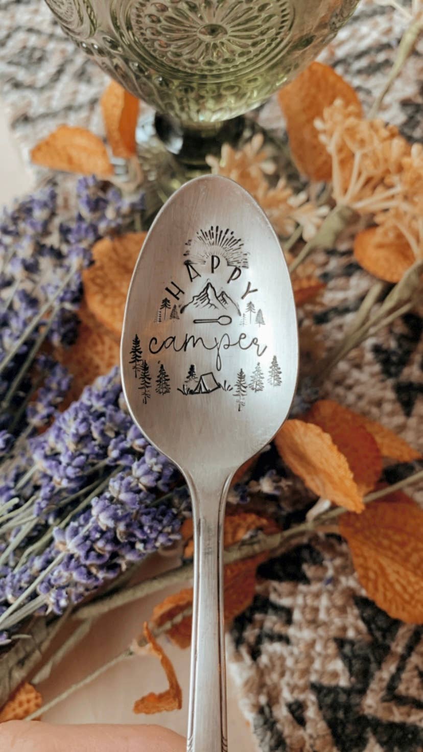 The WildSmith – Conjunto de talheres para servir por atacado – Colheres de chá vintage com gravações Nature7