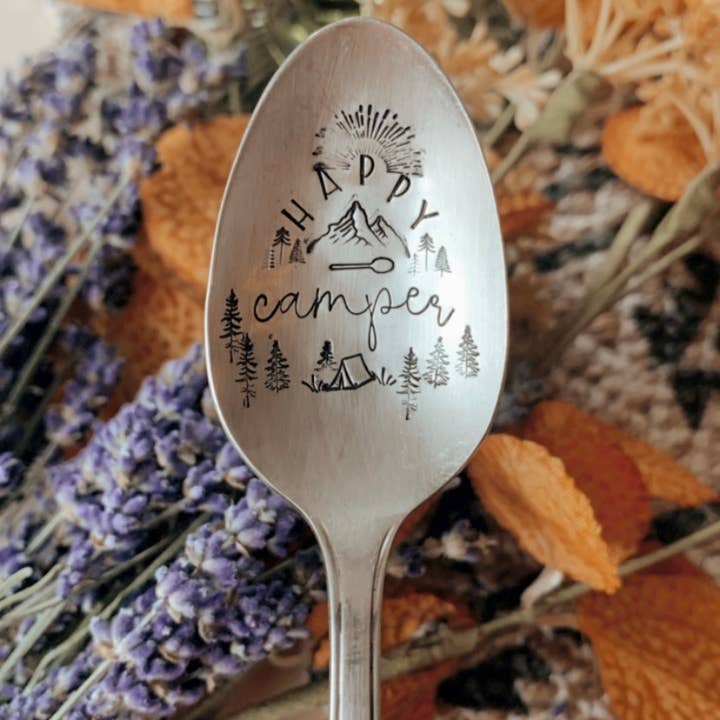 The WildSmith – Conjunto de talheres para servir por atacado – Colheres de chá vintage com gravações Nature7