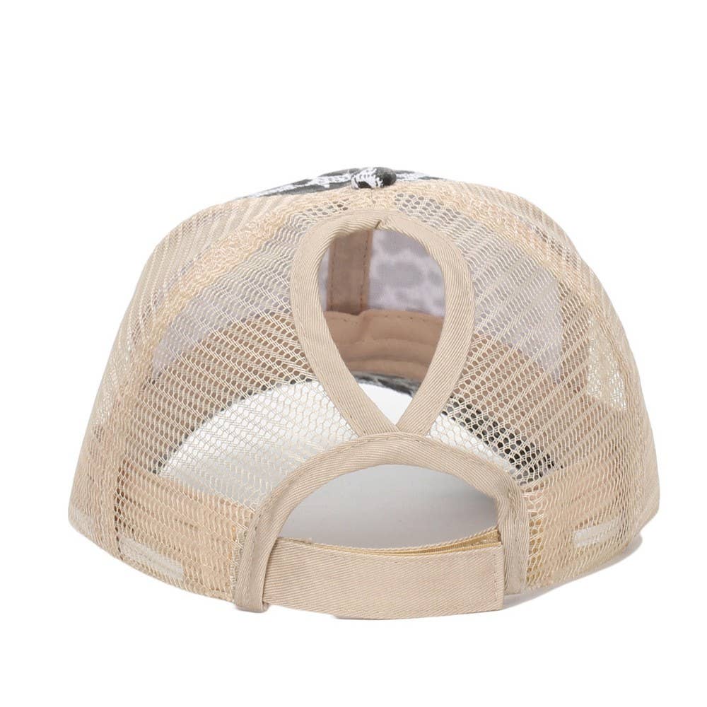 JOSSLYN by wall to wall - Wholesale Trucker Hat - Women's - TRUCKER HAT LEOPARD ANIMAL FRONT MESH BACK CAP | 40HW7455