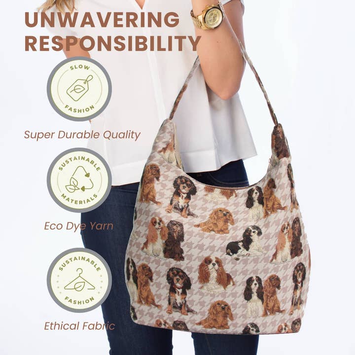 SignareArt - Wholesale Shoulder Bag - Women's - HOBO-KGCS | KING CHARLES CAVALIER SPANIEL DOG HOBO HANDBAG SHOULDER BAG4