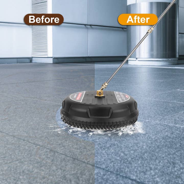 Black 15in High Pressure Flat Surface Cleaner 4000PSI Disc Power Washer Broom for wholesale on Faire5