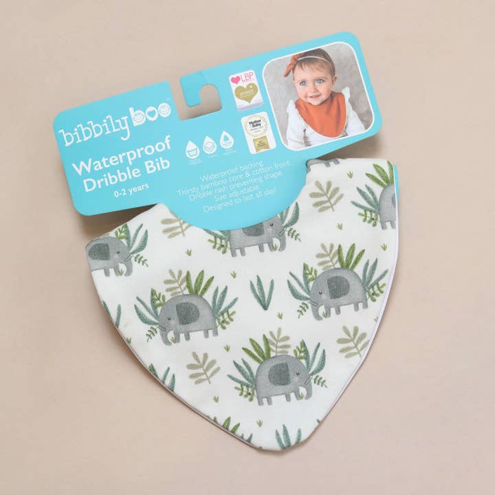 Elephant Waterproof Dribble Bib for wholesale by Bibbilyboo